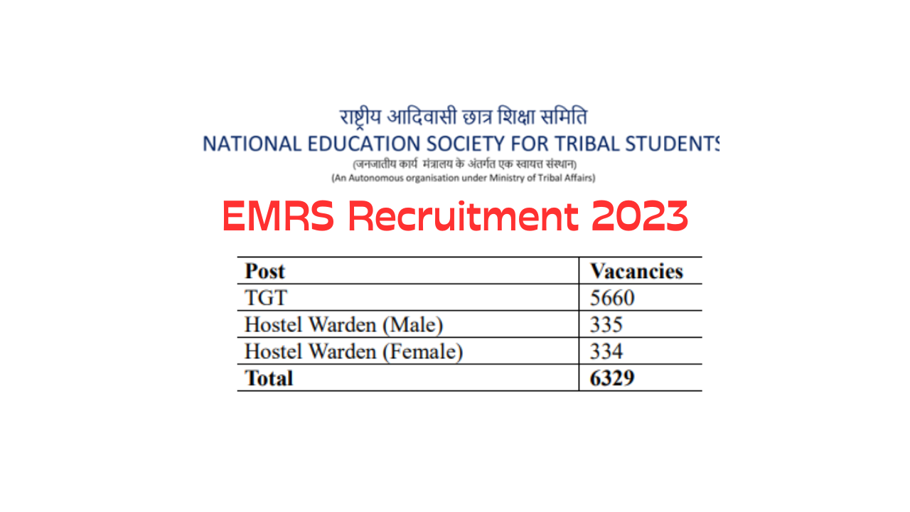 Read more about the article EMRS Recruitment 2023: 6329 TGT & Hostel Warden Posts – Apply Now!